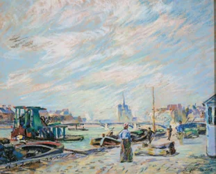View Over Quai Sully, Now Called Quai Henri IV, with Notre Dame in the Background