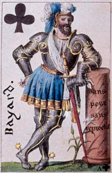 Representation of the Knight Pierre Terrail, Lord of Bayard (1476-1524) (detail of a play card)