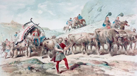 Nervian Cart Drawn by Oxen