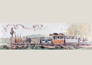 Picture Celebrating the First Train from Brussels to Mechlin in 1835