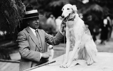 Owner with His Dog at a Dog Show, Italy