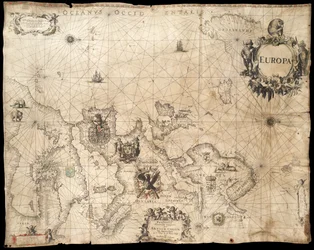 Europe; Pascaarte by Arnold Colom (1660)