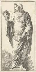 Personification of Prudence Prudence (title on object) Forty-One Pieces, Various Emblems (series title)