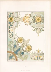 Elegant Corner Ornament with Sunflower Motifs