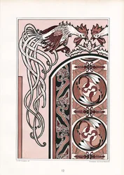 Ornamental Book Decoration with Roosters