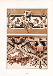 Ornamental Compositions with Blossoms, Butterflies and Eagle