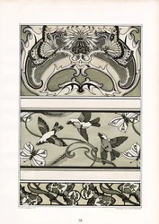 Ornamental Friezes with Birds, Butterflies and Floral Motifs