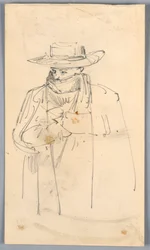 Sketch of Man in Coat and Scarf