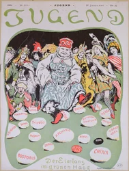 Egg Dance, cartoon on the First Hague Peace Conference, from the German magazine Jugend