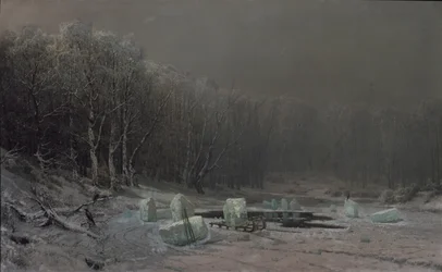 Winter. Ice Splitting