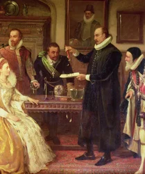 Dr. William Gilbert Showing his Experiment on Electricity to Queen Elizabeth I and her Court (detail)
