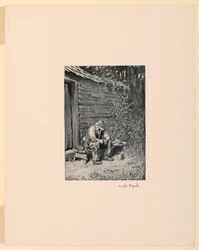 Uncle Remus at the Door of His Cabin