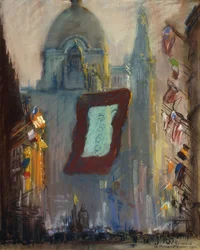New York with Flags