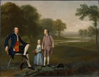 Richard Moreton, Esq. of Tackley with His Nephew and Niece John and Susanna Weyland