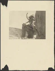 Woman Dressed in Indian Costume in the Desert