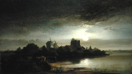 A Village by Moonlight