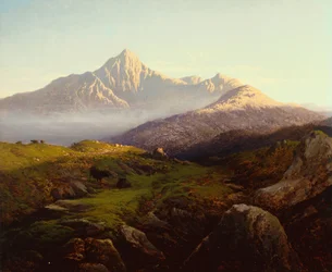 Highland Cattle in a Mountainous Landscape