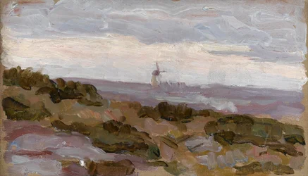 Landscape Study with Windmill on Horizon