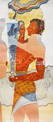 Reproduction of Fresco Depicting Cupbearer, Taken from Palace of Minos at Knossos