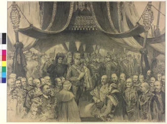 Initiation of the Millennium Exhibition in Budapest by Emperor Franz Joseph