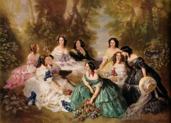 Empress Eugenie surrounded by her ladies in waiting