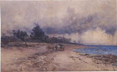 Not Titled (Gathering Seaweed Before the Storm, Sandringham Beach)