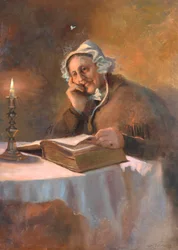 Portrait of an Old Woman Reading the Bible by Candlelight, 1896