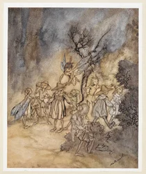 ACT IV: Scene I, line 138 Enter certain Reapers, properly habited. Juno and Ceres send Iris to fetch some nymphs and reapers to perform a country dance.