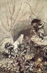 “Alberich drives in a band of Nibelungs with gold and silver treasures”, 1910