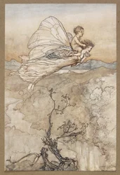 The Fairy Flew Off with the Changling. A scene from 