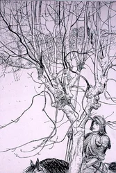As I lay thynkynge, he rode upon his way, illustration from 