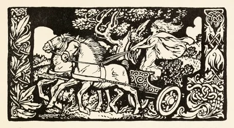 Becfola in her chariot from The Wooing of Becfola in Irish Fairy Tales