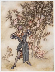 Burthen (dispersedly) Hark Hark!, illustration from William Shakespeare