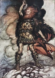 Donner, your lord, summons his hosts! Illustration for The Rhinegold and The Valkyrie by Richard Wagner
