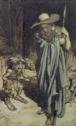Dwarf and Wotan, from Wagners Ring of the Niebelungen