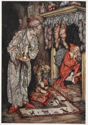Father Christmas delivering presents on Christmas Eve
