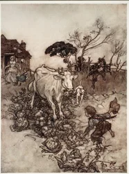 His cow would go astray or get among the cabbages, from Rip Van Winkle by Washington Irving