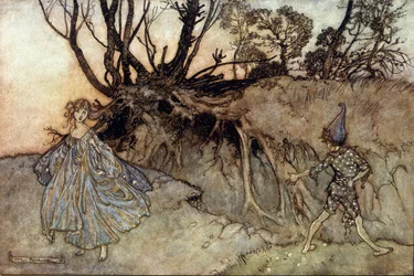 Illustration by Arthur Rackham for The Dream of a Summer Night by William Shakespeare