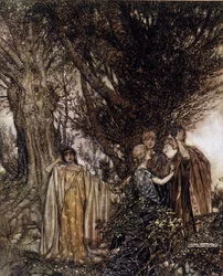 Illustration by Arthur Rackham for A Midsummer Night