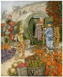 Mr and Mrs Vinegar at Home, Frontispiece from English Fairy Tales