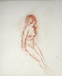 Nude, head uplifted