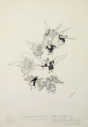 One of the prettiest dances you ever saw, illustration from The Zankiwank and the Bletherwitch, by S.J. Adair Fitzgerald, published 1896
