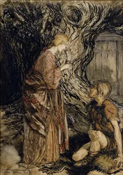 Siegmund and Sieglinde, Illustration from Rhinegold and the Valkyrie by Richard Wagner, Heinemann, 1910