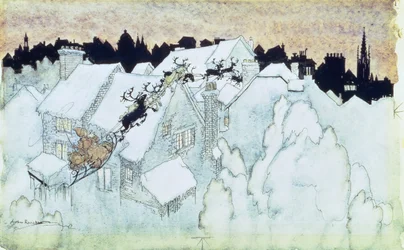 So Up to the House-top the Coursers they Flew, Illustration to The Night Before Christmas
