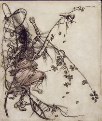 Sweetheart Roland, illustration from The Brothers Grimm, translated by Mrs. Edgar Lewis, published 1900