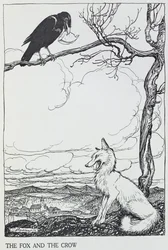 The Fox and the Crow, illustration from 