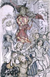The Pied Piper of Hamelin, Illustration for the Poem by Robert Browning, pub. 1934