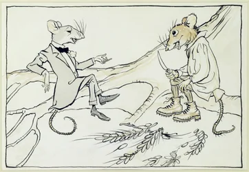 The Town Mouse and the Country Mouse, illustration from Aesop