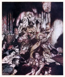 The banqueting hall was in tumult. from The Little Brawl in Irish Fairy Tales