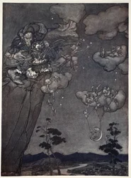 They were ruled by an old squaw spirit who hung up the new moons in the skies and cut up the old ones into stars, from Rip Van Winkle by Washington Irving